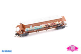 BGKF Grain Hopper - SSR, Faded SRA Red with DCA Bogies, SSR Logo & Graffiti BGKF-1173-X (NNGH-52) N Scale Single Wagon