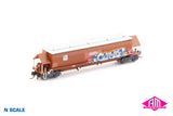 BGKF Grain Hopper - SSR, Faded SRA Red with DCA Bogies, SSR Logo & Graffiti BGKF-1173-X (NNGH-52) N Scale Single Wagon