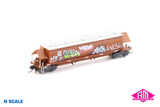 BGKF Grain Hopper - SSR, Faded SRA Red with DCA Bogies, SSR Logo & Graffiti BGKF-1182-H (NNGH-53) N Scale Single Wagon