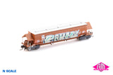 BGKF Grain Hopper - SSR, Faded SRA Red with DCA Bogies, SSR Logo & Graffiti BGKF-1197-Y (NNGH-54) N Scale Single Wagon