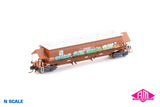 BGKF Grain Hopper - SSR, Faded SRA Red with DCA Bogies, SSR Logo & Graffiti BGKF-1200-B (NNGH-55) N Scale Single Wagon