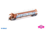 BGKF Grain Hopper - SSR, Faded SRA Red with DCA Bogies, SSR Logo & Graffiti BGKF-1200-B (NNGH-55) N Scale Single Wagon