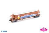 BGKF Grain Hopper - SSR, Faded SRA Red with DCA Bogies, SSR Logo & Graffiti BGKF-1227-L (NNGH-57) N Scale Single Wagon
