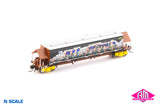 BGKF Grain Hopper - SSR, Black with XCS Bogies, SSR Logo & Graffiti BGKF-1233-G (NNGH-58) N Scale Single Wagon