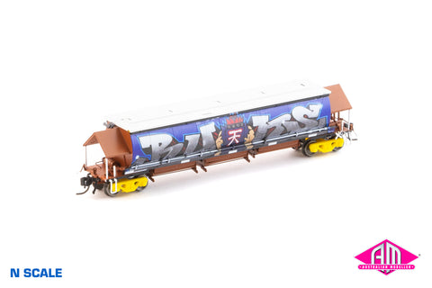 BGKF Grain Hopper - SSR, Black with XCS Bogies, SSR Logo & Graffiti BGKF-1238-F (NNGH-59) N Scale Single Wagon