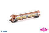 BGKF Grain Hopper - SSR, Faded SRA Red with XCS Bogies, SSR Logo & Graffiti BGKF-1111-L (NNGH-60) N Scale Single Wagon