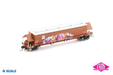 BGKF Grain Hopper - SSR, Faded SRA Red with XCS Bogies, SSR Logo & Graffiti BGKF-1171-N (NNGH-61) N Scale Single Wagon