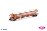 BGKF Grain Hopper - SSR, Faded SRA Red with XCS Bogies, SSR Logo & Graffiti BGKF-1187-G (NNGH-63) N Scale Single Wagon