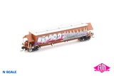 BGKF Grain Hopper - SSR, Faded SRA Red with XCS Bogies, SSR Logo & Graffiti BGKF-1194-K (NNGH-64) N Scale Single Wagon