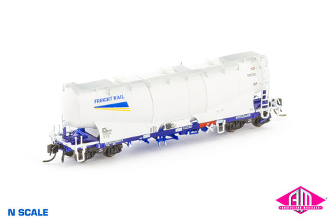 NPHH Cement Hopper, Freight Rail White/Blue with FR Logo - Single Wagon NNPH-1 (N Scale)