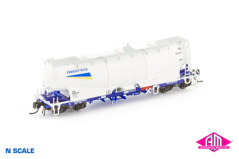 NPHH Cement Hopper, Freight Rail White/Blue with FR Logo - Single Wagon NNPH-2 (N Scale)