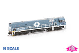 NR Class locomotive NR59 SteelLink with large side numbers - Grey & White (NNR-10) N-Scale