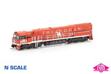 NR Class locomotive NR109 The Ghan® (MK1) - Red & Silver (NNR-12) N-Scale