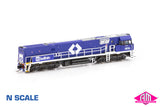 NR Class locomotive NR56 Seatrain with large side numbers - Blue & White (NNR-7) N-Scale