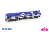 NR Class locomotive NR57 Seatrain with large side numbers - Blue & White (NNR-8) N-Scale