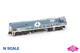 NR Class locomotive NR58 SteelLink with large side numbers - Grey & White (NNR-9) N-Scale