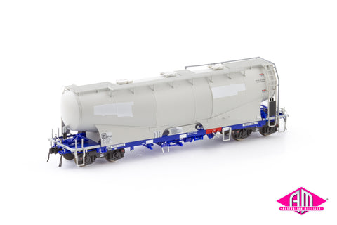 NPHH Cement Hopper, Pacific National Wagon Grime/Blue with Patch Job & Ground Operated Lids, 4 car pack NPH-6 (HO Scale)