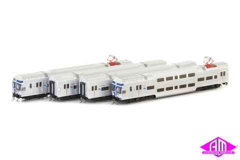 V Set NSWPTC Blue Goose, Blue/Grey Nose with Blue L7 - 4 Car Set (NPS-35) HO Scale