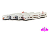 V Set SRA Candy, Red/Orange/White Nose with Candy L7 - 4 Car Set (NPS-40) HO Scale