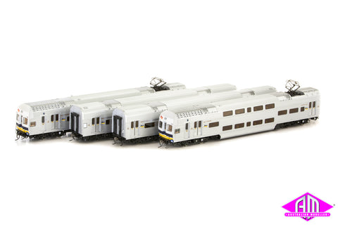 V Set SRA, Blue/Yellow/White Nose with Blue/Yellow Side L7 - 4 Car Set (NPS-44) HO Scale