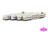 V Set CityRail, Yellow/Grey Nose with Blue/Yellow L7 - 4 Car Set (NPS-46) HO Scale