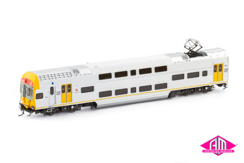 V Set TfNSW TrainLink, Red/Grey/Yellow Nose with TfNSW Logos & Yellow Doors - 4 Car Set (NPS-65) HO Scale