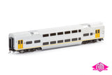 V Set TfNSW TrainLink, Red/Grey/Yellow Nose with TfNSW Logos & Yellow Doors - 4 Car Set (NPS-65) HO Scale