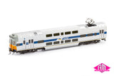 V Set CityRail CityDecker, Yellow/Grey Nose with Blue Side Stripe - 4 Car Set (NPS-66) HO Scale