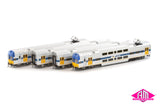 V Set CityRail Intercity, Blue/Yellow Nose with Blue Side Stripe & Yellow Doors - 4 Car Set (NPS-67) HO Scale
