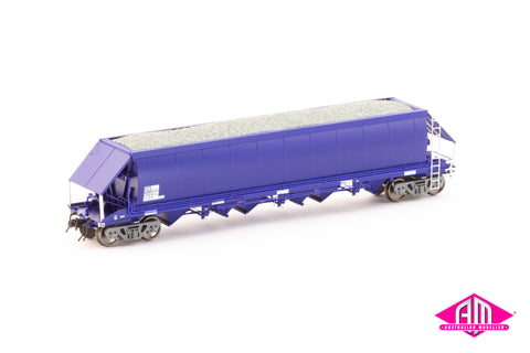 NPZH Gravel Hopper, Pacific National Blue with No Logos - 4 Car Pack (NQH-5)