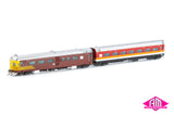 DEB Set Railcar, SRA Mixed Set Unique Reverse With White L7 & Waratah / Unique Candy Reverse - 4 Car Set (NRC-9) HO Scale