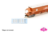 NSP-6 Renumbering Decals BGKF Grain Hopper (N Scale)