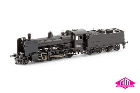 VR K Class Locomotive, K 177 Plate Cowcatcher Spoked Wheels Rivited Tender (HO Scale)