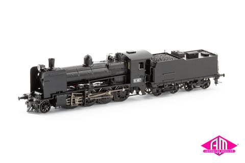 VR K Class Locomotive, K 187 Plate Cowcatcher Bopox Wheels Rivited Tender (HO Scale)