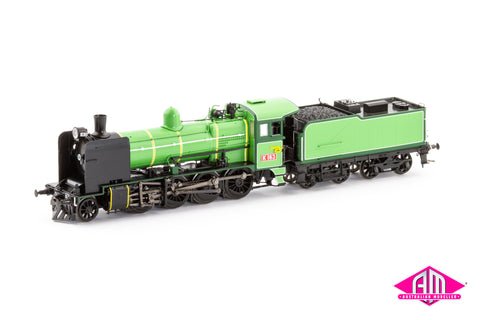 VR K Class Locomotive, K 163 Preserved 1980s, Plate Cowcatcher Spoked Wheels Rivited Tender (HO Scale)