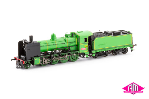 VR K Class Locomotive, K 190 Preserved 1980s, Plate Cowcatcher Bopox Wheels Welded Tender (HO Scale)