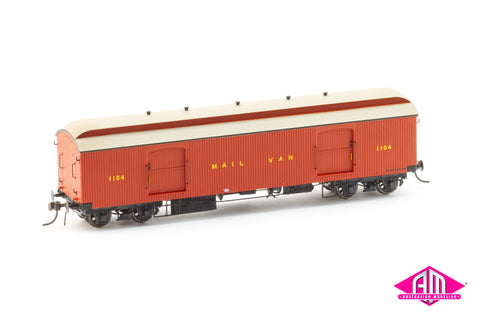 NSWGR KB Mail Vans KB1104 1930's Tuscan (HO Scale)