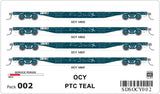 OCY Container Wagons 4 Car Pack, OCY SRA PTC Teal (HO Scale) OCY002