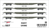 OCY Container Wagons 4 Car Pack, NQOY Grime (HO Scale) OCY007