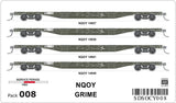 OCY Container Wagons 4 Car Pack, NQOY Grime (HO Scale) OCY008
