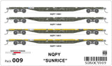 OCY Container Wagons 4 Car Pack, NQPY Sunrice (HO Scale) OCY009