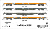 OCY Container Wagons 4 Car Pack, National Rail (HO Scale) OCY011
