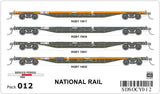 OCY Container Wagons 4 Car Pack, National Rail (HO Scale) OCY012