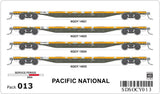 OCY Container Wagons 4 Car Pack, Pacific National (HO Scale) OCY013