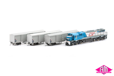 Queensland Rail Locomotive Starter Set With 3 Cattle Wagons (HO Scale) SET01HO