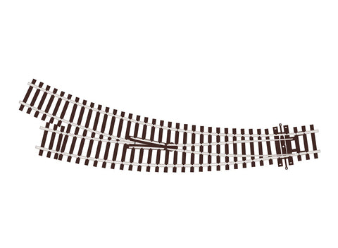 Peco - SL-U76 - Code 100 - Curved Turnout - Small Radius - Right Hand (HO Scale)