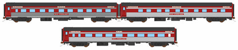 The Overland, V&ANR, Regal Red (1978-1989) - 3 Car Add-on-Set #2 SPS-6 (HO Scale)