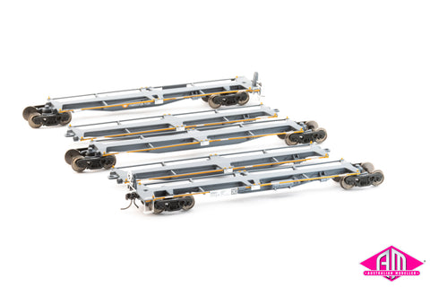 RRBY 5 Car Articulated Container Wagon, National Rail, RRBY7134Q (1996-2002) ART07