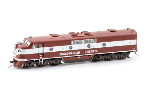 GM Class Locomotive, Commonwealth Railways - Maroon/Silver, GM34 (HO Scale)