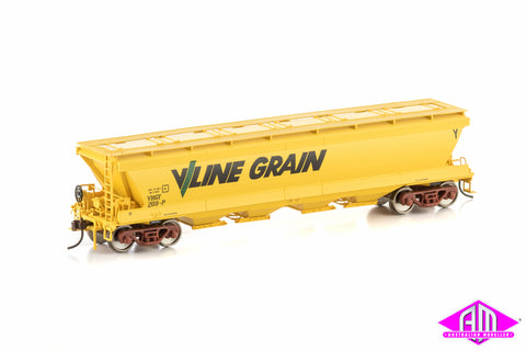 VHGY Grain Hopper V/Line Yellow with V/Line Grain Logo 4 wagon pack VGH-28 (HO Scale)